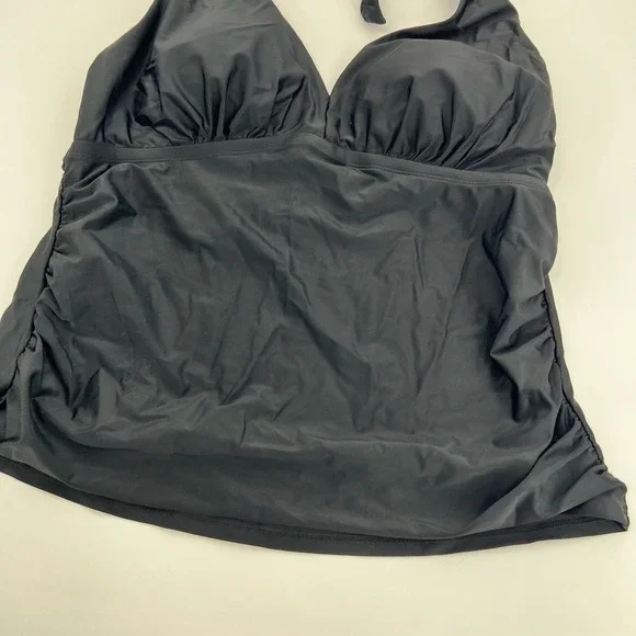 NEW Swimsuits For All plus size black halter tankini top bathing suit size 20 - Picture 4 of 7